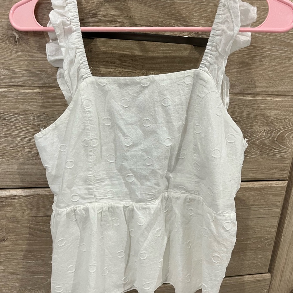 White Ruffled Women's Top